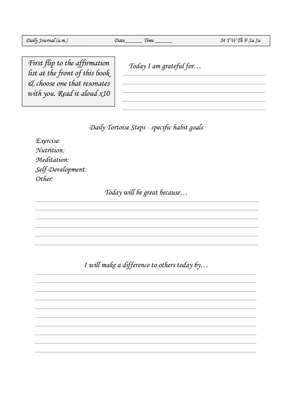 A Journal to Happiness - The Way of the Tortoise